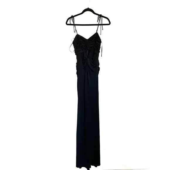 Cinq a Sept Harlin Black Cut-Out Hi-Low Evening Gown 6